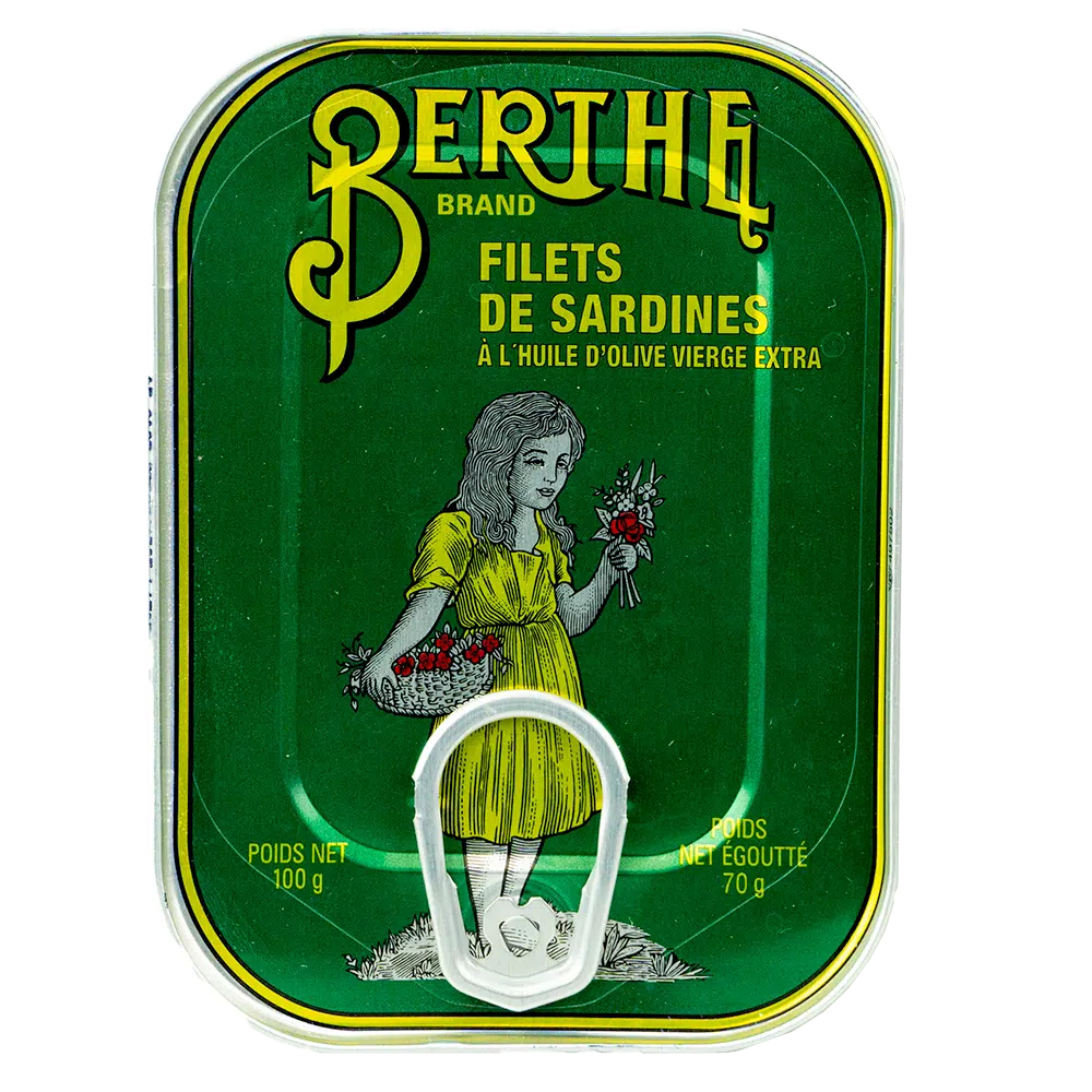 Sardinfileter i ekstra jomfruolivenolie, Berthe, 100g