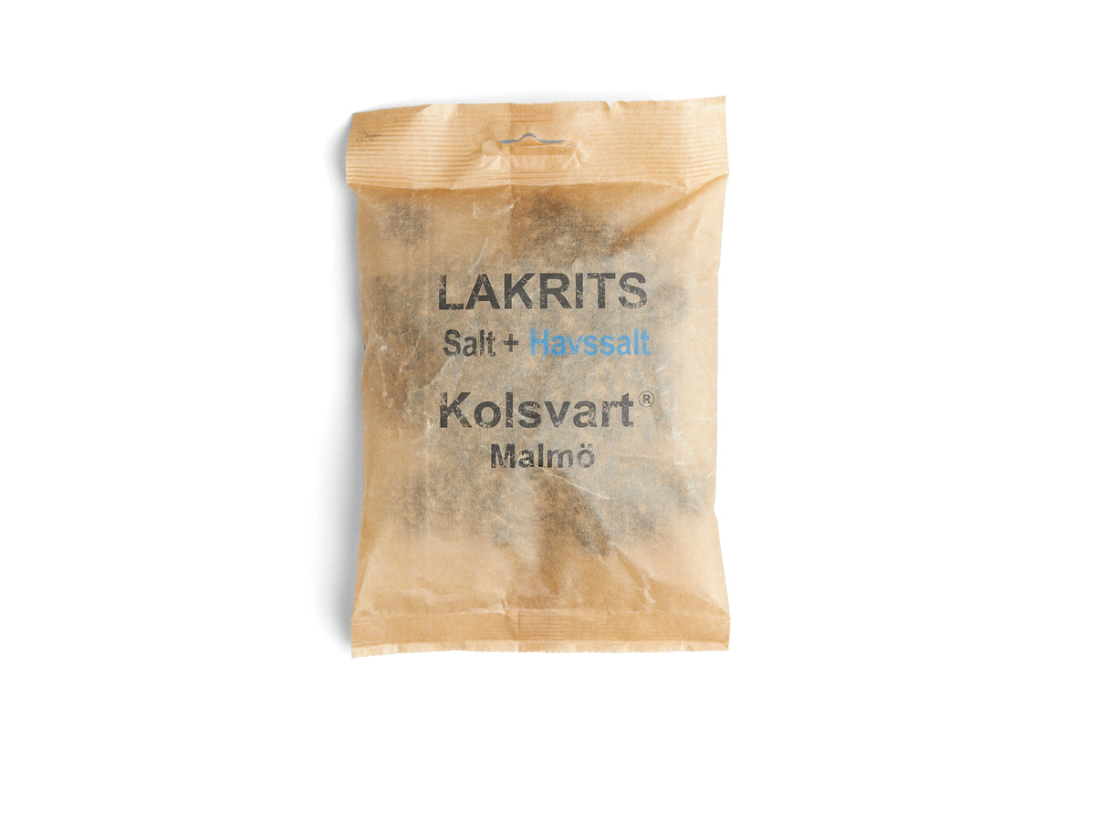 Kolsvart salt og havsalt lakrids, 120 g DATOVARE
