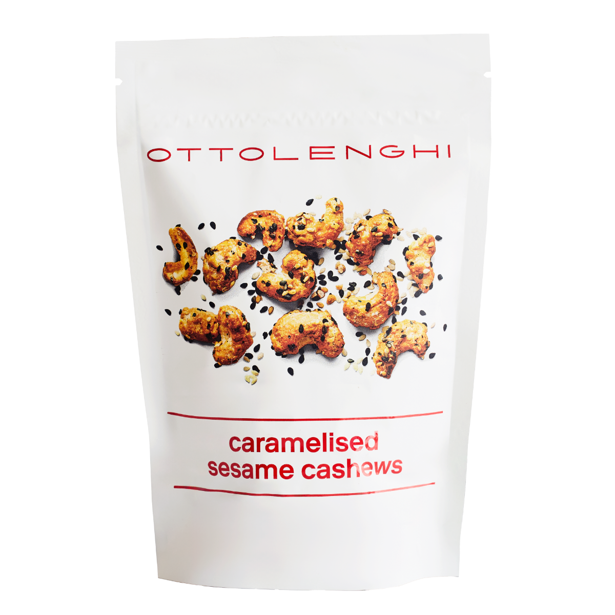 Ottolenghi karamelliserede cashewnødder med sesam, 110 g