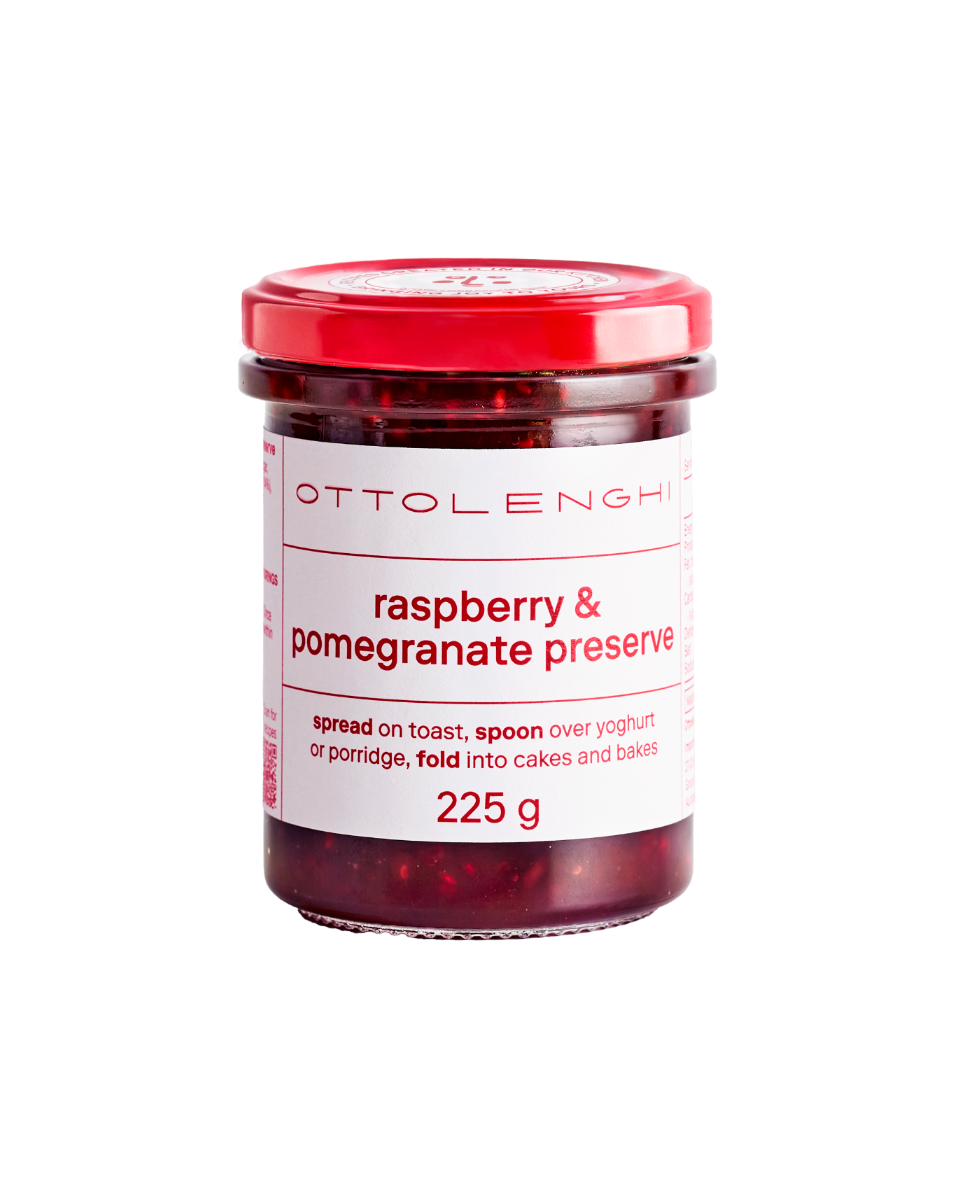 Ottolenghi hindbær- og granatæblemarmelade, 225 g